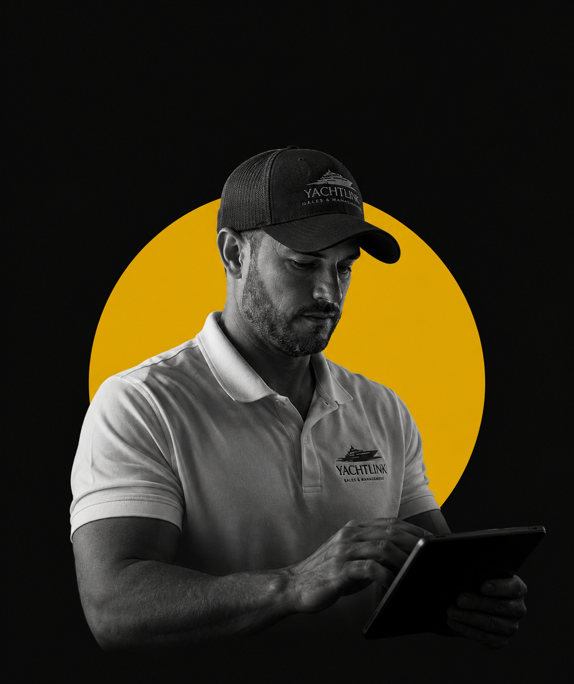 YachtLink Manager on yacht with tablet